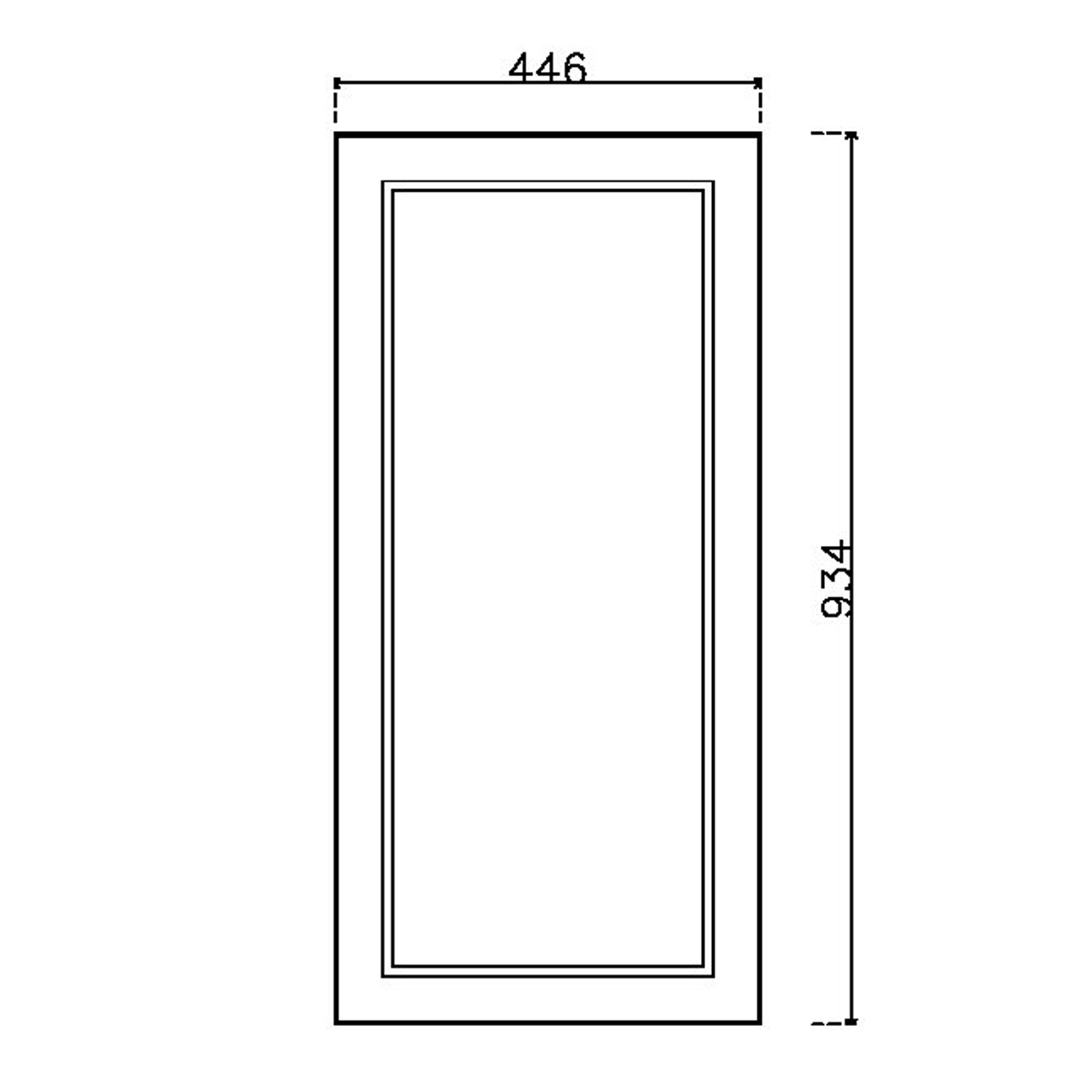 หน้าบาน PVCบานลูกฟัก สีขาว ขนาด 450*937 มม.