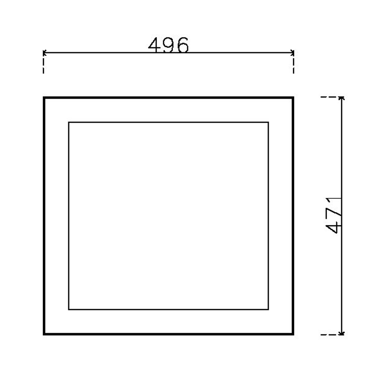 หน้าบาน PVC บานยกขอบ Stack สีน้ำเงิน ขนาด 500*475 มม.