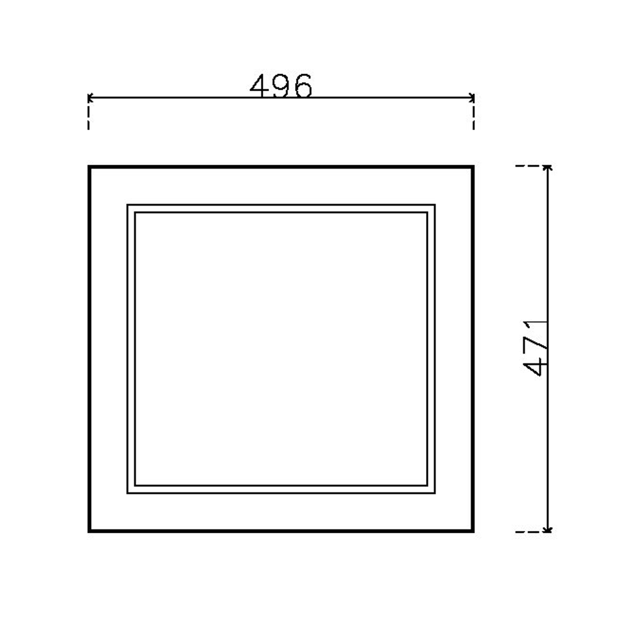 หน้าบาน PVC บานลูกฟัก สีน้ำเงิน ขนาด 500*475 มม.