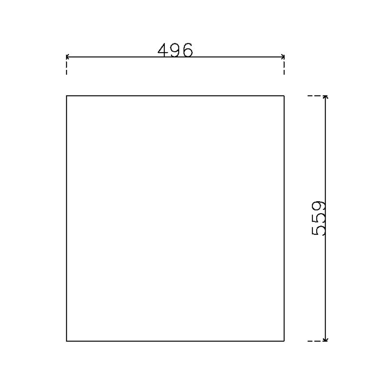 หน้าบาน PVCบานเรียบ ยกริม สีน้ำเงิน ขนาด 500*562 มม.