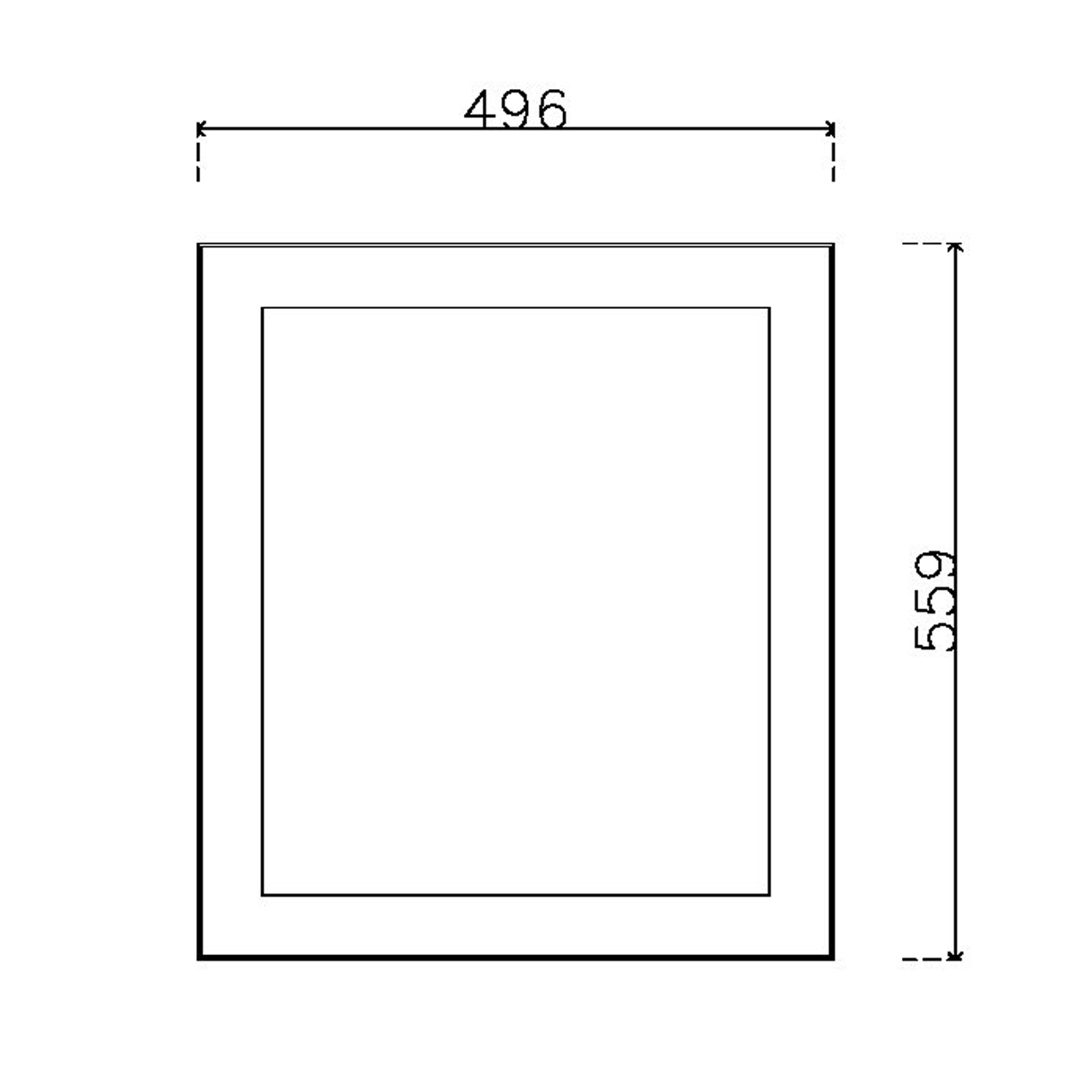 หน้าบาน PVC บานยกขอบ Stack สีน้ำเงิน ขนาด 500*562 มม.