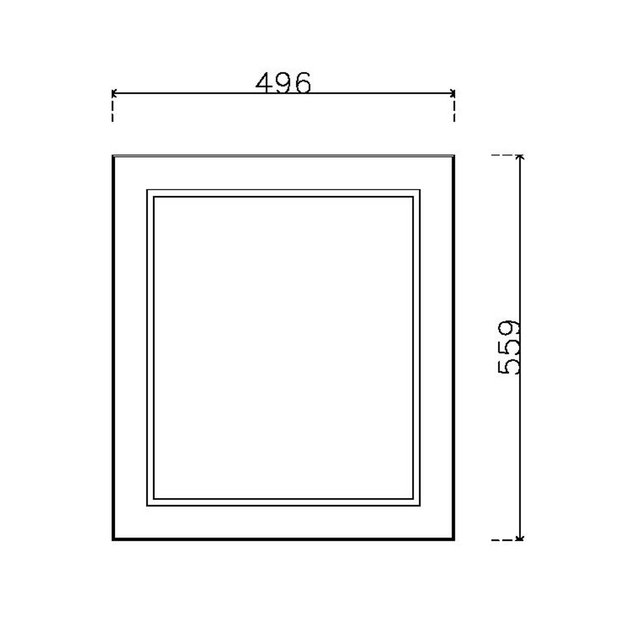 หน้าบาน PVC บานลูกฟัก สีน้ำเงิน ขนาด 500*562 มม.