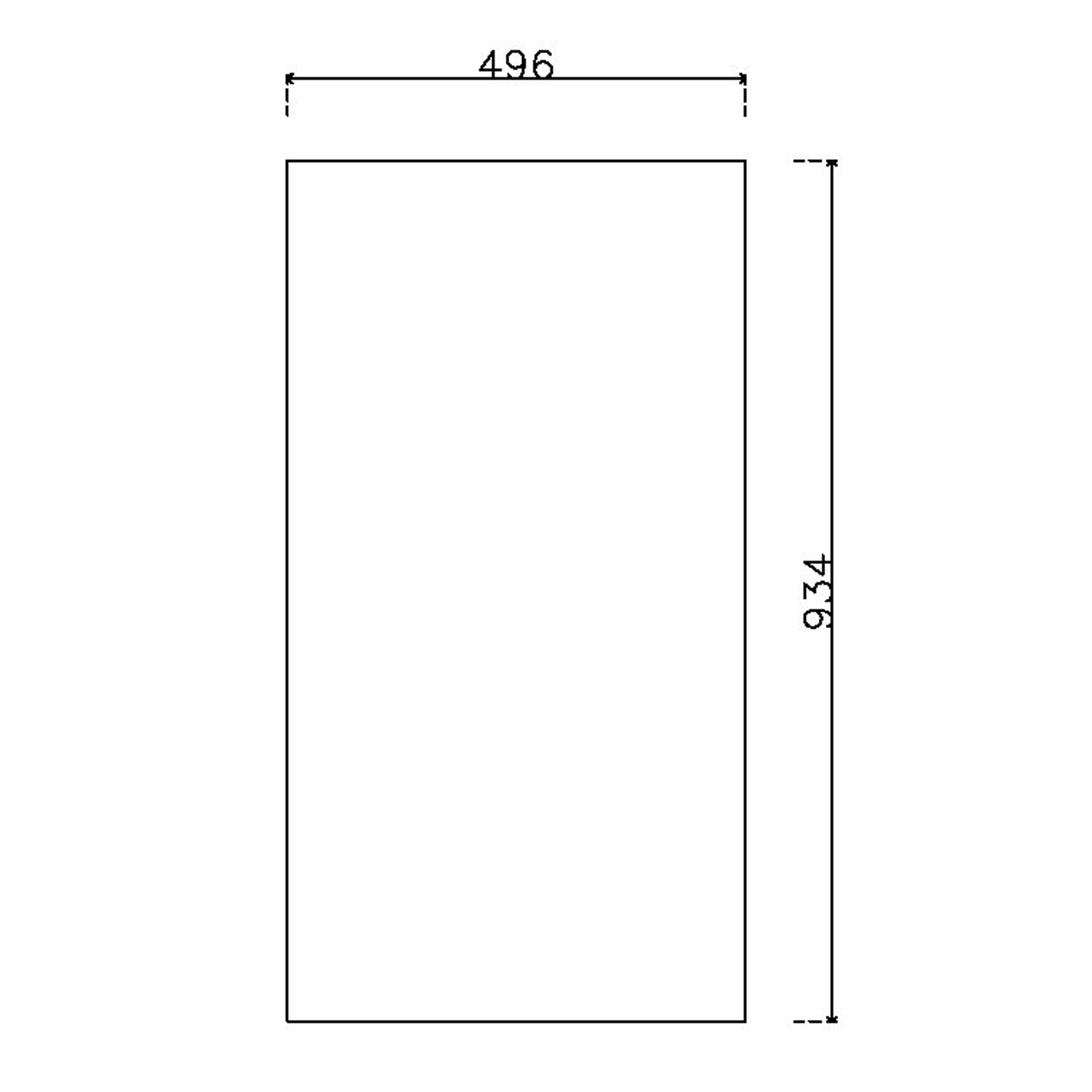 หน้าบาน PVC บานเรียบ ยกริม สีขาว ขนาด 500*937 มม.
