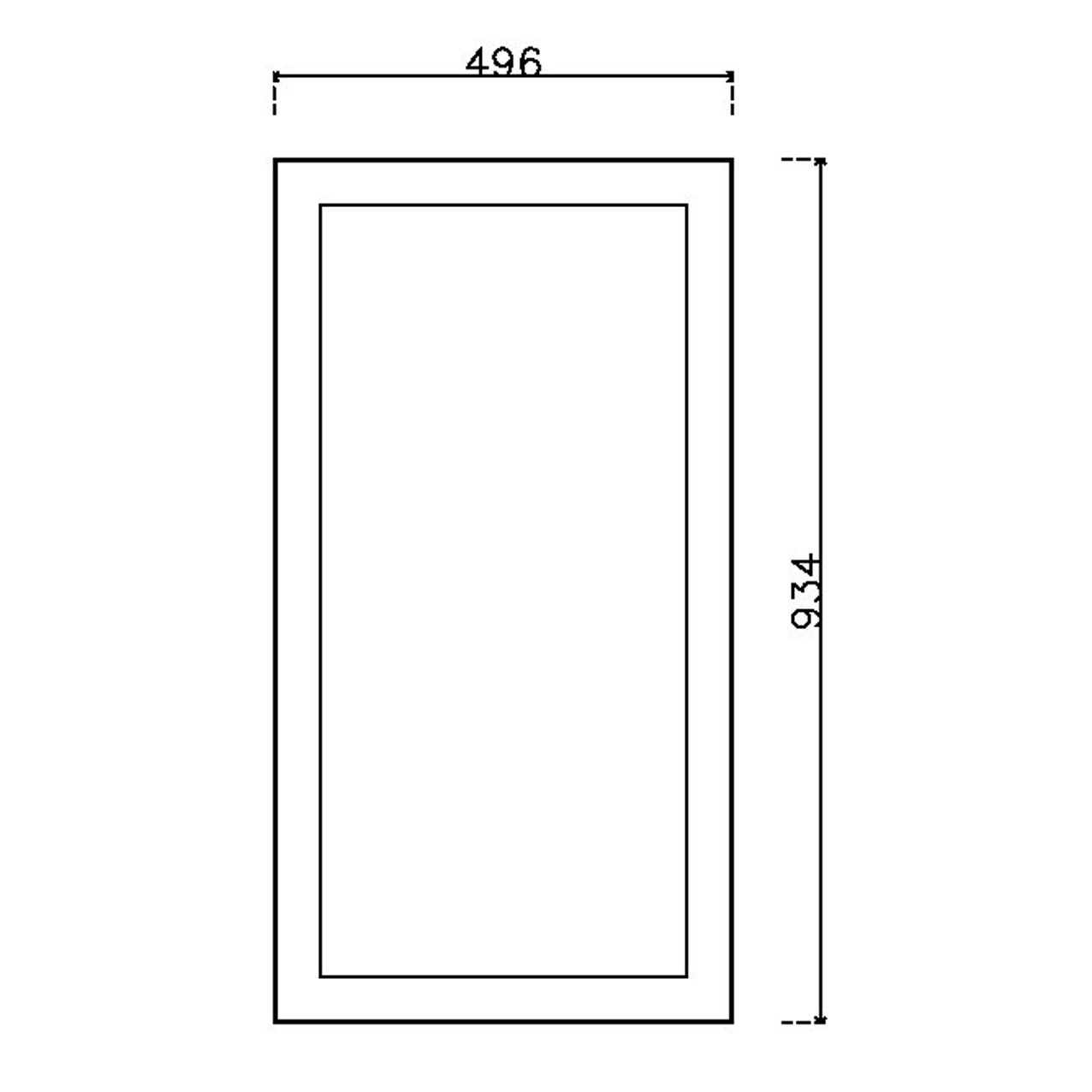 หน้าบาน PVC บานยกขอบ Stack สีน้ำเงิน ขนาด 500*937 มม.