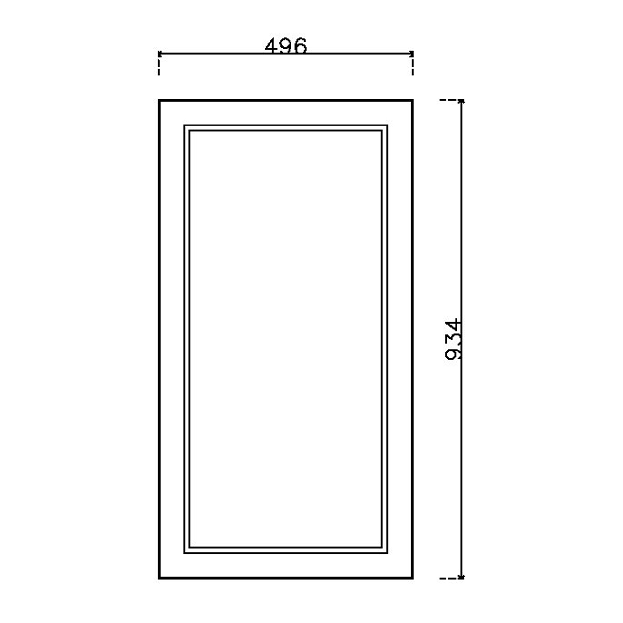 หน้าบาน PVC บานลูกฟัก สีน้ำเงิน ขนาด 500*937 มม.