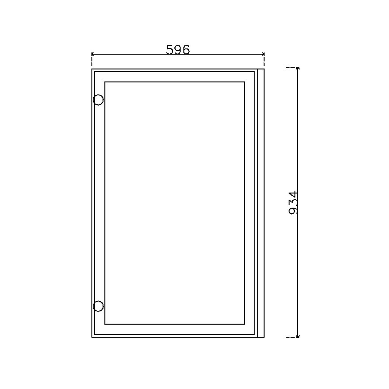 หน้าบาน เฟรมดำ กระจกใสชาดำ ขนาด 600*937 มม.