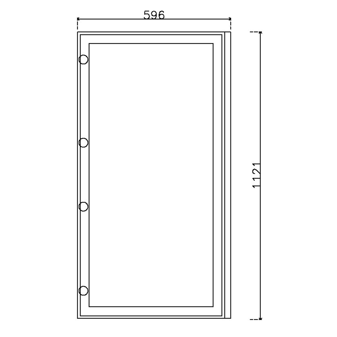 หน้าบาน เฟรมอะลูมิเนียม กระจกเงา ขนาด 600*1125 มม.
