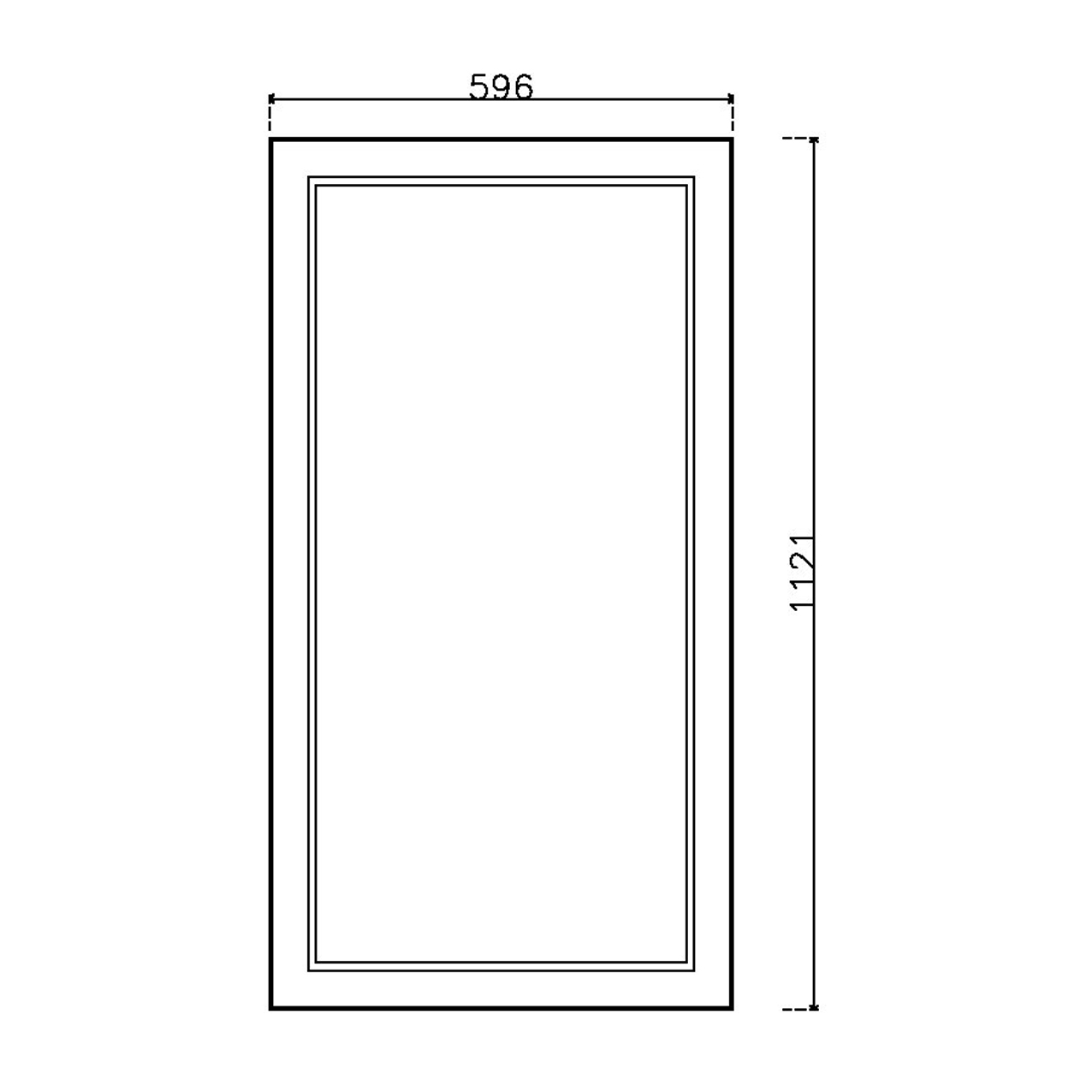 หน้าบาน PVCบานลูกฟัก สีขาว ขนาด 600*1125 มม.