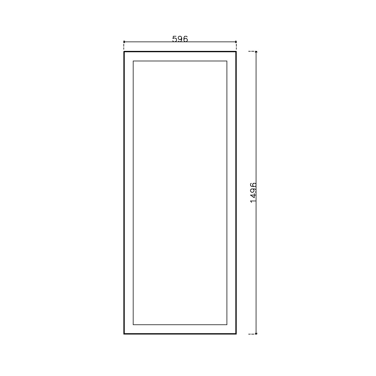 หน้าบาน PVC บานยกขอบ Stack สีน้ำเงิน ขนาด 600*1500 มม.