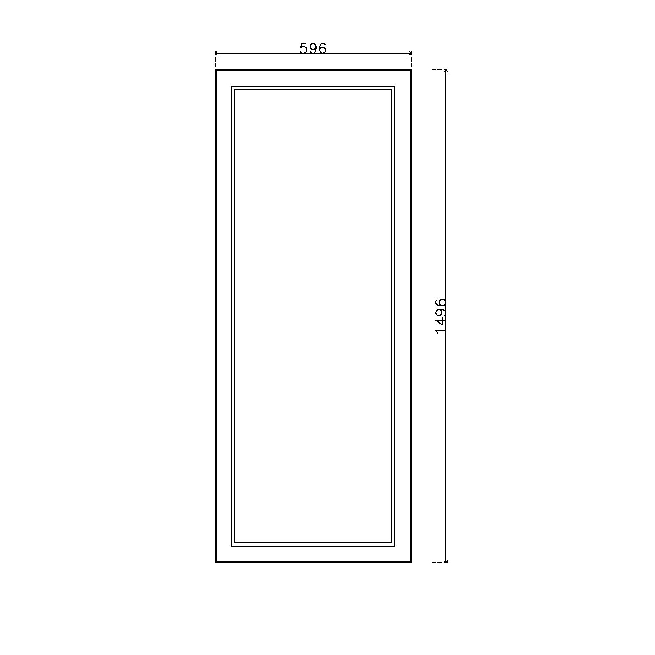 หน้าบาน PVC บานลูกฟัก สีน้ำเงิน ขนาด 600*1500 มม.