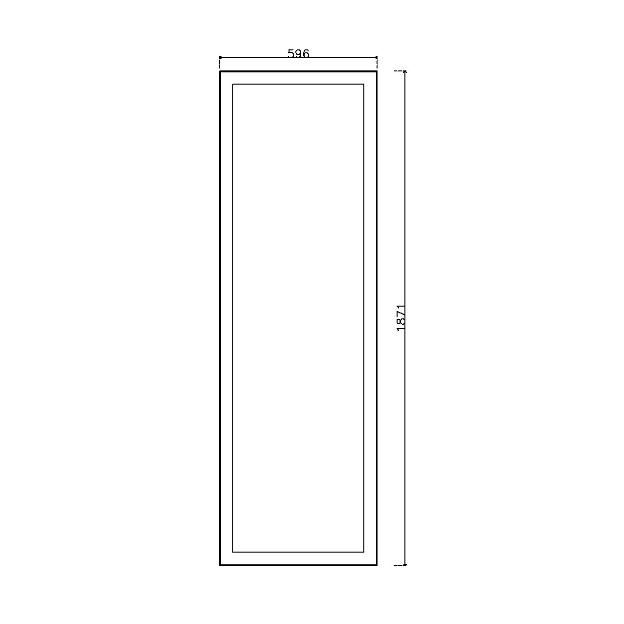 หน้าบาน PVCบานยกขอบ Stack สีเทา ขนาด 600*1875 มม.