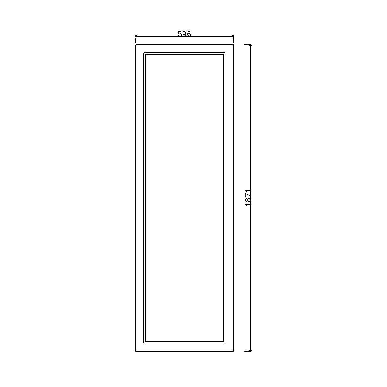 หน้าบาน PVC บานลูกฟัก สีน้ำเงิน ขนาด 600*1875 มม.