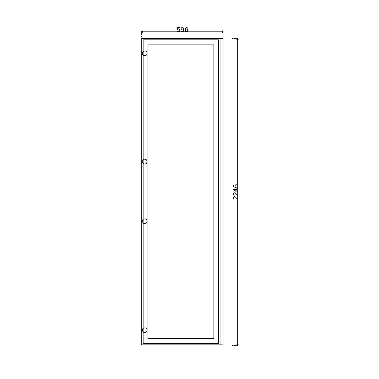 หน้าบาน เฟรมโรสโกล กระจกเงาชาทอง ขนาด 600*2250 มม.