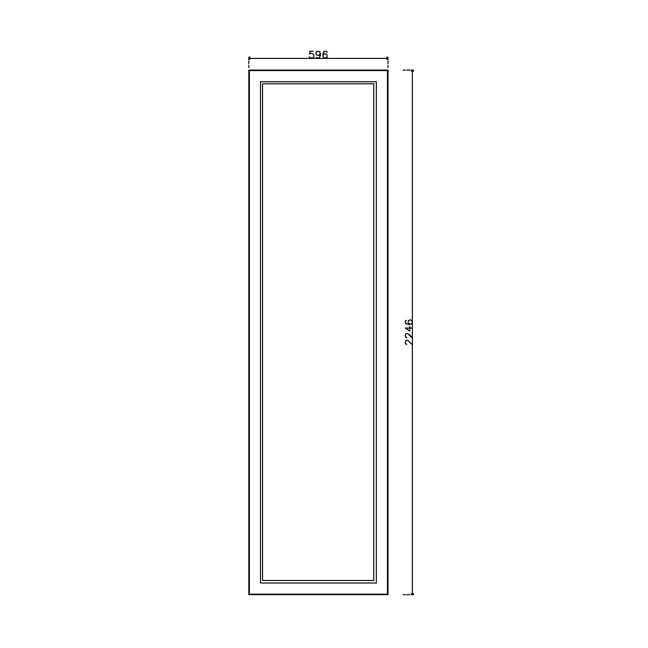 หน้าบาน PVCบานลูกฟัก สีขาว ขนาด 600*2250 มม.