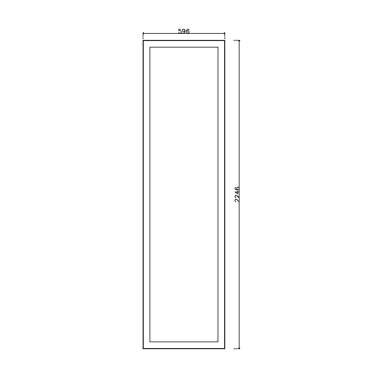 หน้าบาน PVC บานยกขอบ Stack สีน้ำเงิน ขนาด 600*2250 มม.